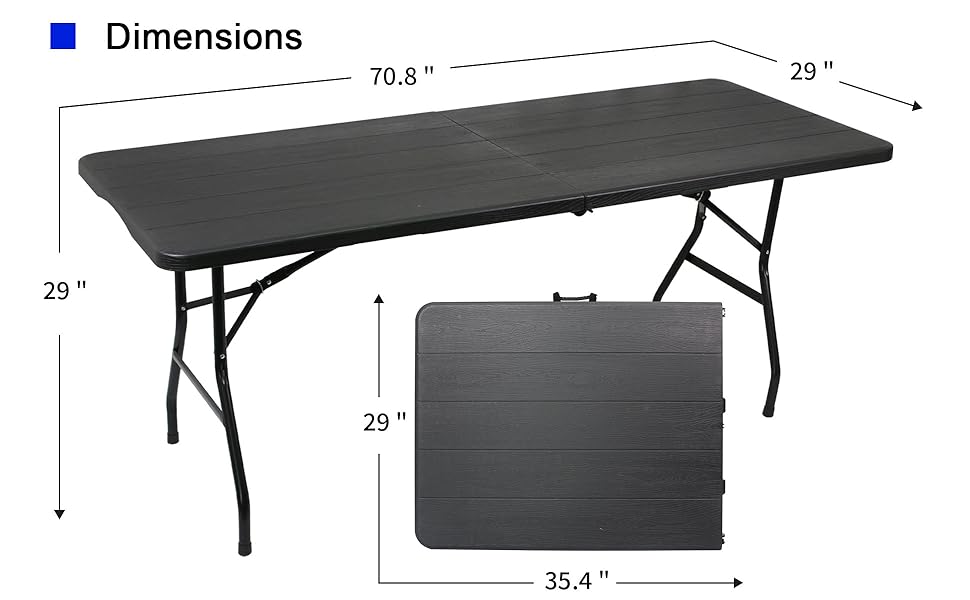 6 ft folding table size