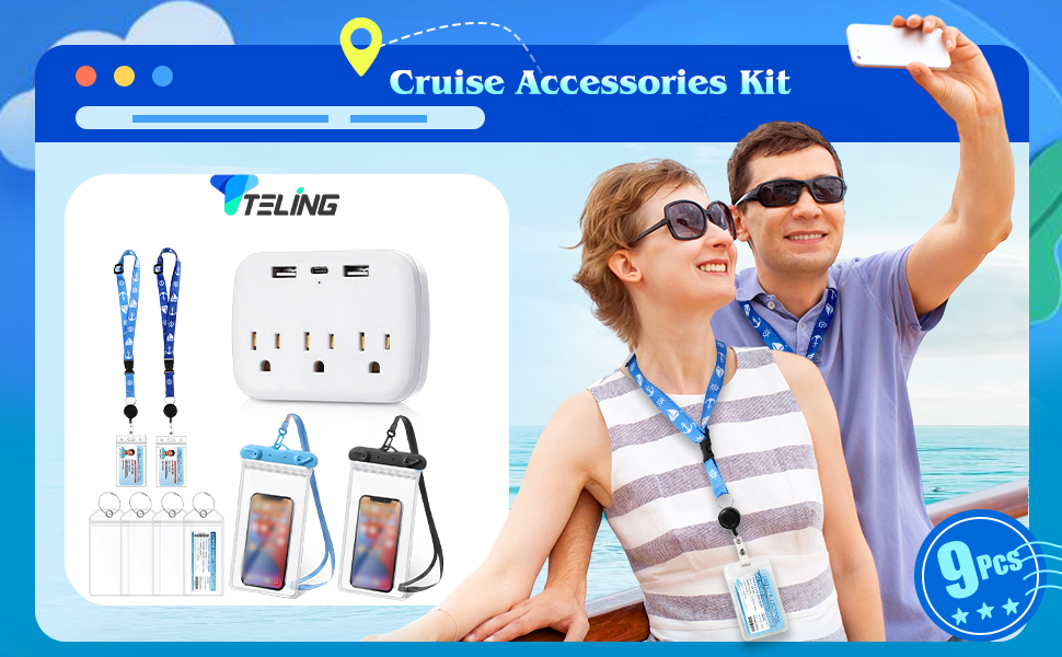 Teling Cruise Essentials 2025, 2 Cruise Lanyard, 4 Carnival Luggage Tags for Shi... 9 1