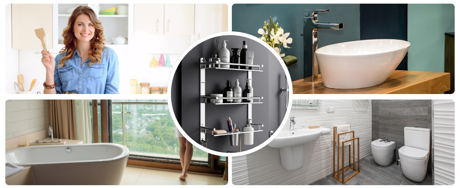 multipurpose bathroom shelf
