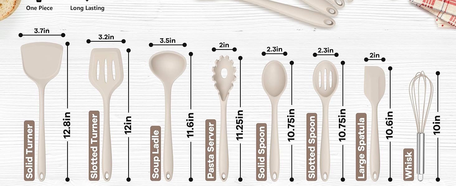 dimension of cooking utensils