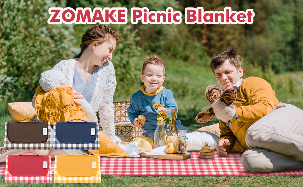 ZOMAKE Waterproof Picnic Blanket 80''x60'' Extra Large Picnic Mat for