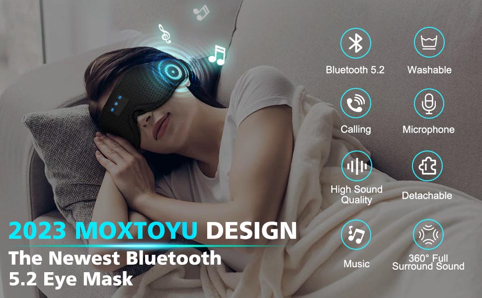 Bluetooth Sleep Mask Headphones,Blackout Sleepathy Sleep Mask Upgraded 3D Contoured Sleep Headphones