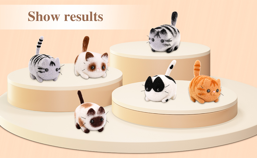 IMZAY Needle Felting Kit for Making 6 Cat Wool Felting Tools Set with