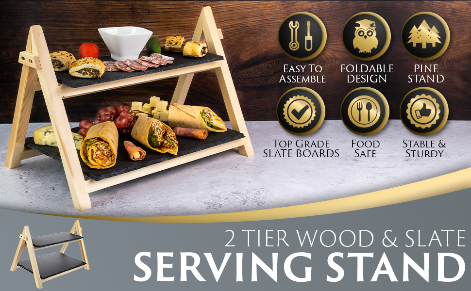 2 Tier Slate Serving Tray