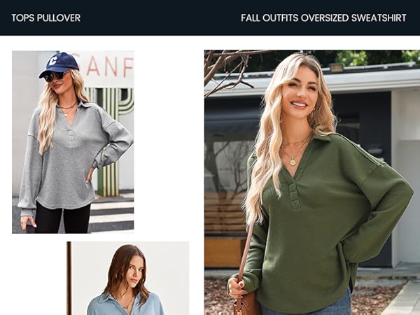 Amazon.com: AlvaQ Womens Sweatshirt Fall Fashion Tops 2024 V
