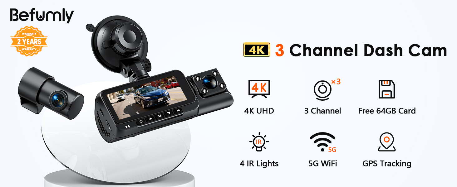 3 channel dash cam