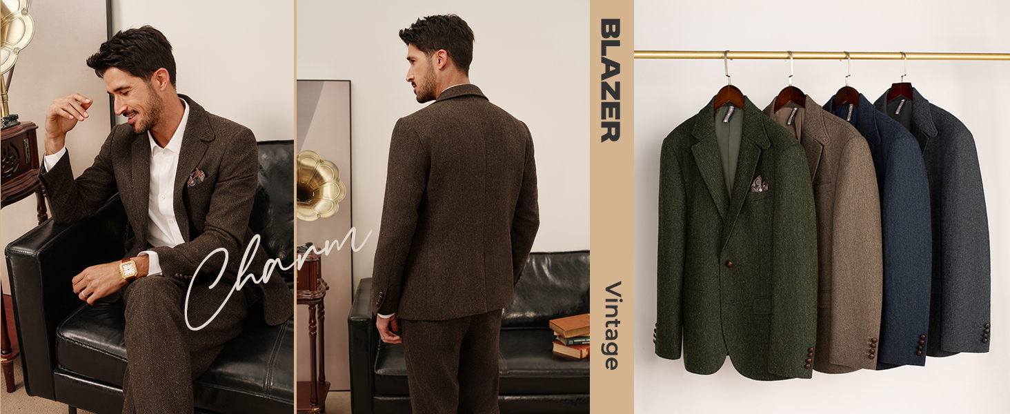 Men tweed blazer