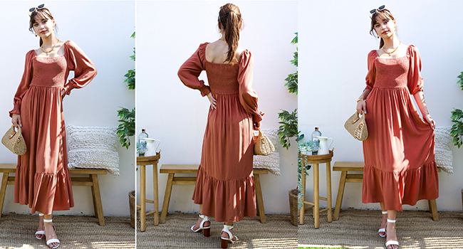 新品！hibinitiワンピースsquare neck summer dress 新品！hibinitiワンピースsquare neck summer dress - メルカリ