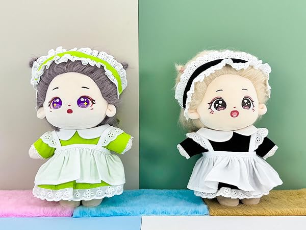 Amazon.co.jp: niannyyhouse 20cm ぬいぐるみ 服 メイド服3点