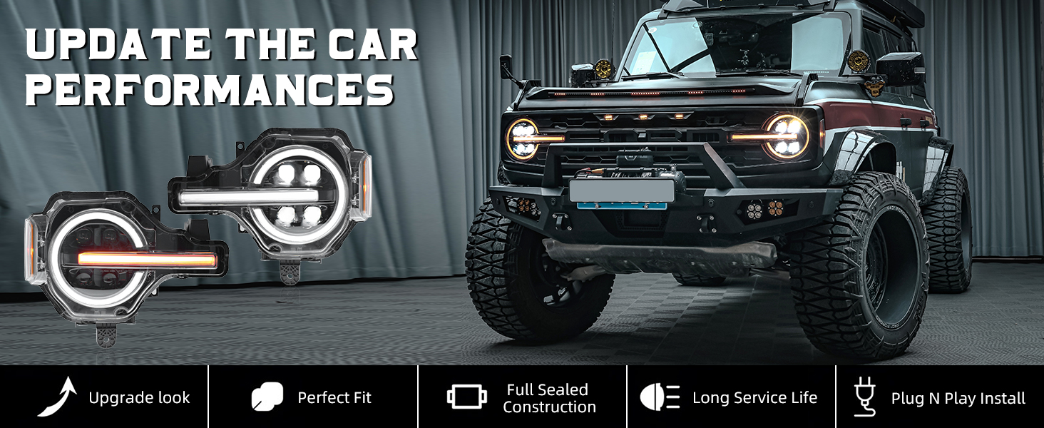 Headlights Assembly Ford Bronco/Bronco Raptor 2020-2024