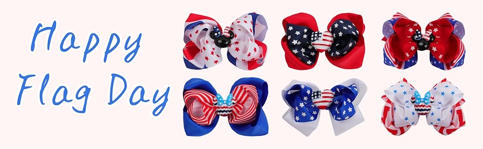 4th of July Hair Bows for Girls