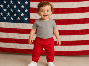red baby pants