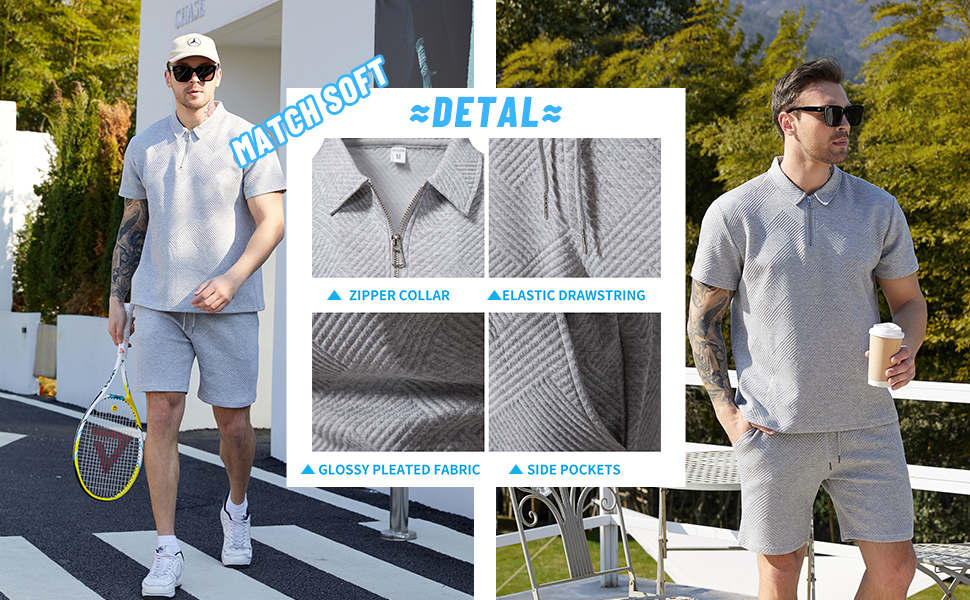 Polo Short Suits for Men 2 Pieces