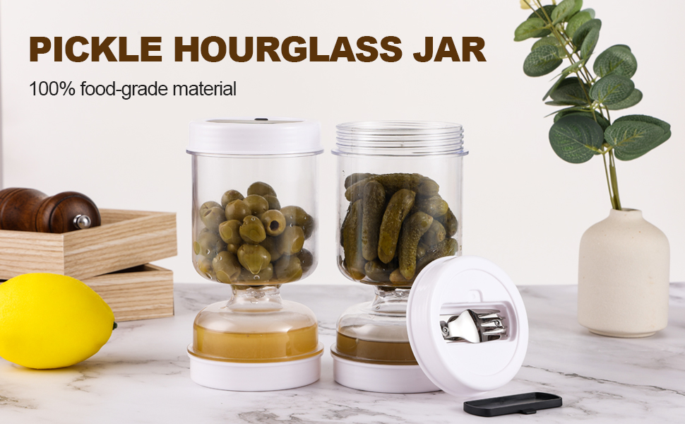 XCVBNM Olive and Pickle Strainer Jar, New Upgrade Olive