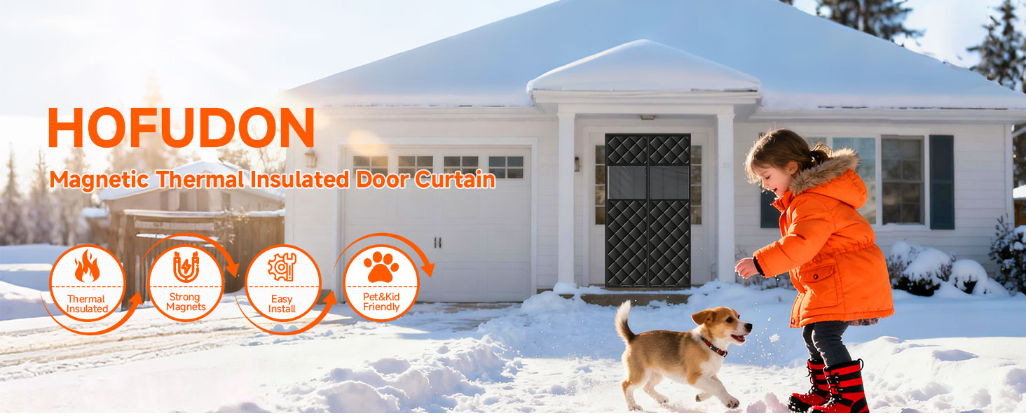 Magnetic Thermal insulated Door cirtain