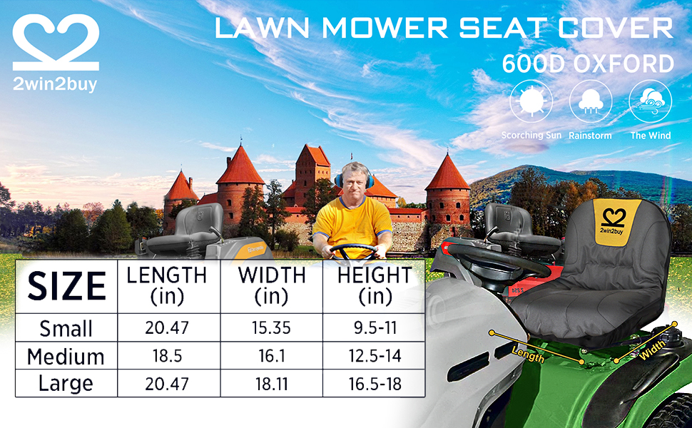 Lawn Mower Seat Cover, 2win2buy Riding Mower Seat Cover