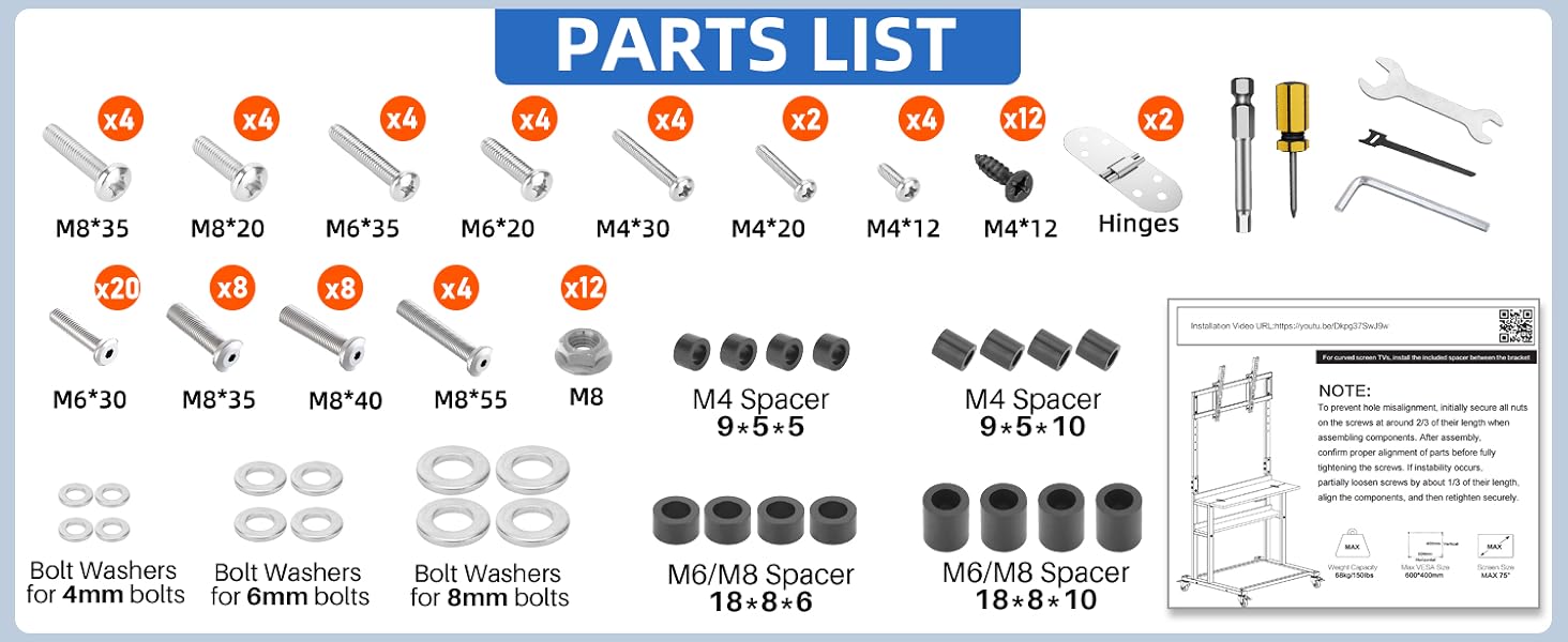  Mobile TV Cart with Wheels