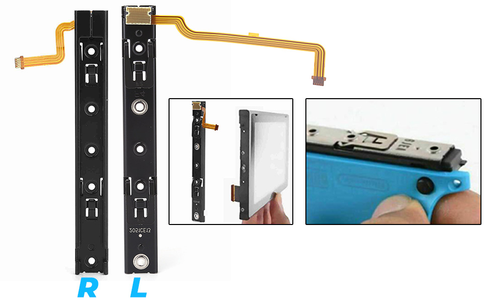 Nintendo Switch kana Zapasowa prawa lewa szyna suwakowa z kablem elastycznym do