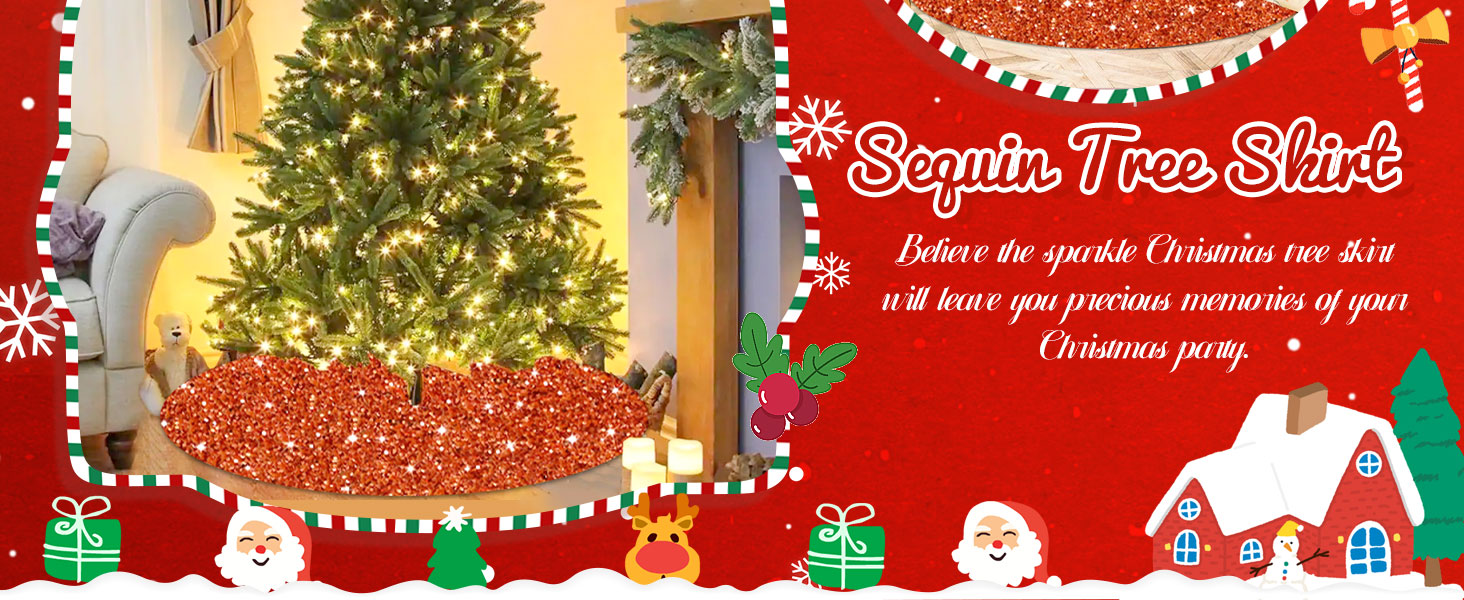 GSQQTE Orange Tree Skirt 21 Inch Small Halloween Tree Skirt for Tabletop Trees