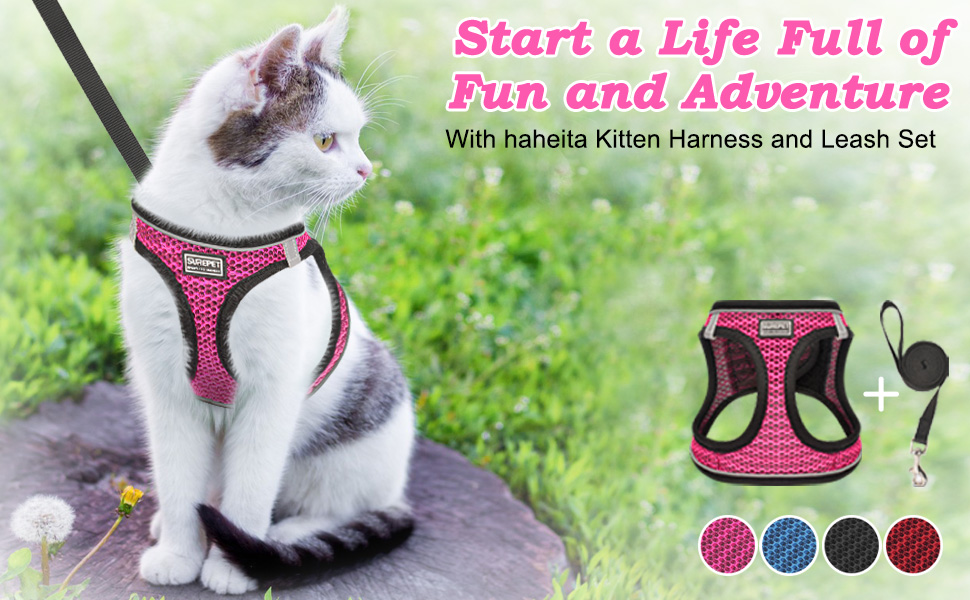 haheita mesh cat harness and leash escape proof walking