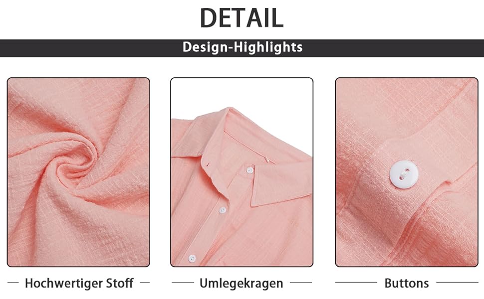baumwolle leinen damen, bluse damen baumwolle leinen, bluse einfarbig damen, bluse damen mit knöpfen