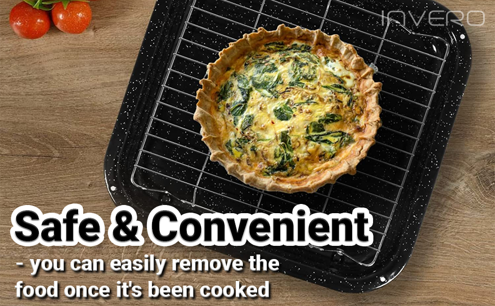 Invero® Universal Small Oven Cooker Grill Pan Tray Complete with Steel
