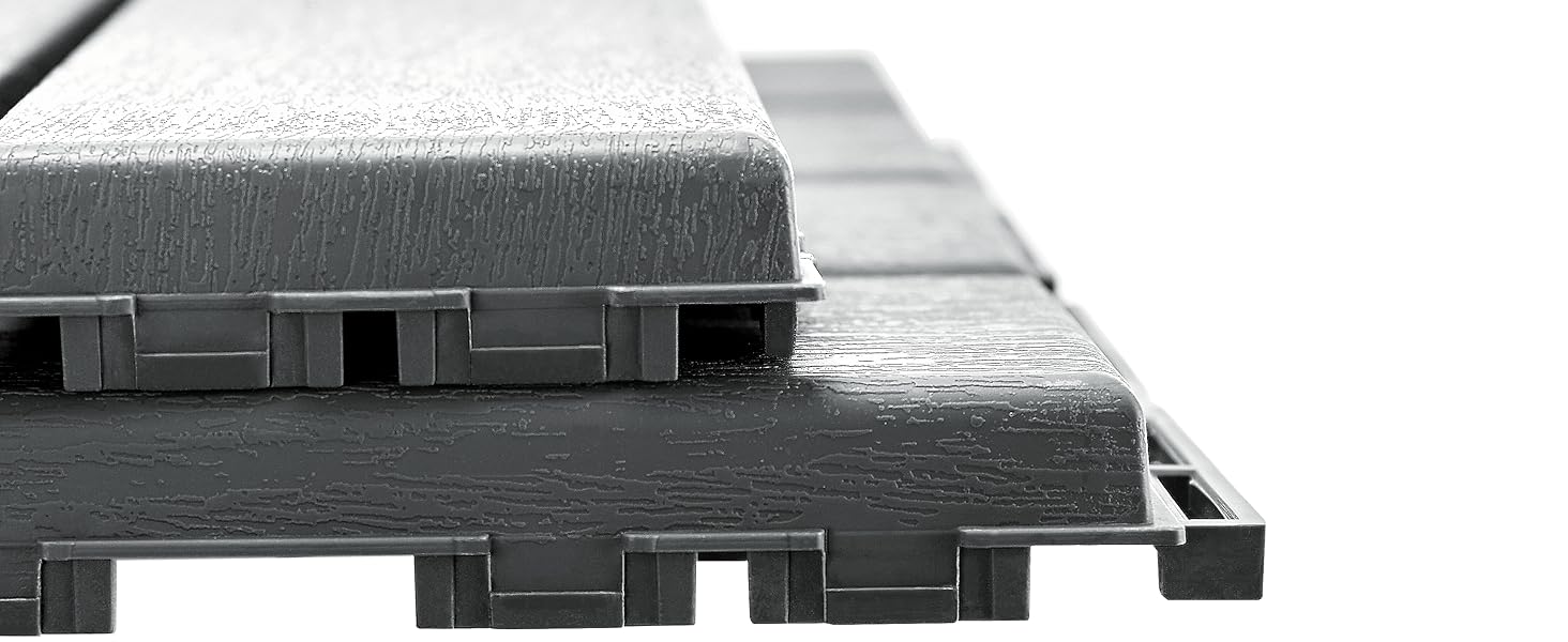 PANDAHOME 22 sq. ft Plastic Interlocking Deck Tiles Outdoor