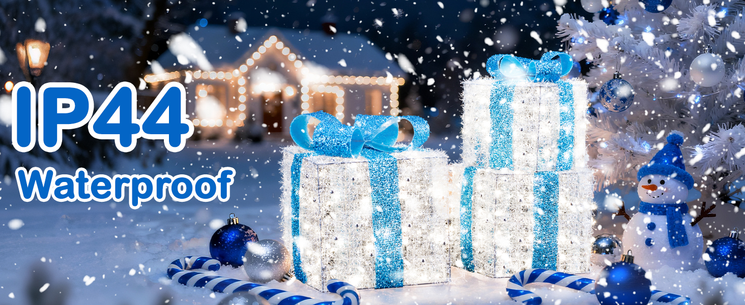 Christmas lighted gift boxes