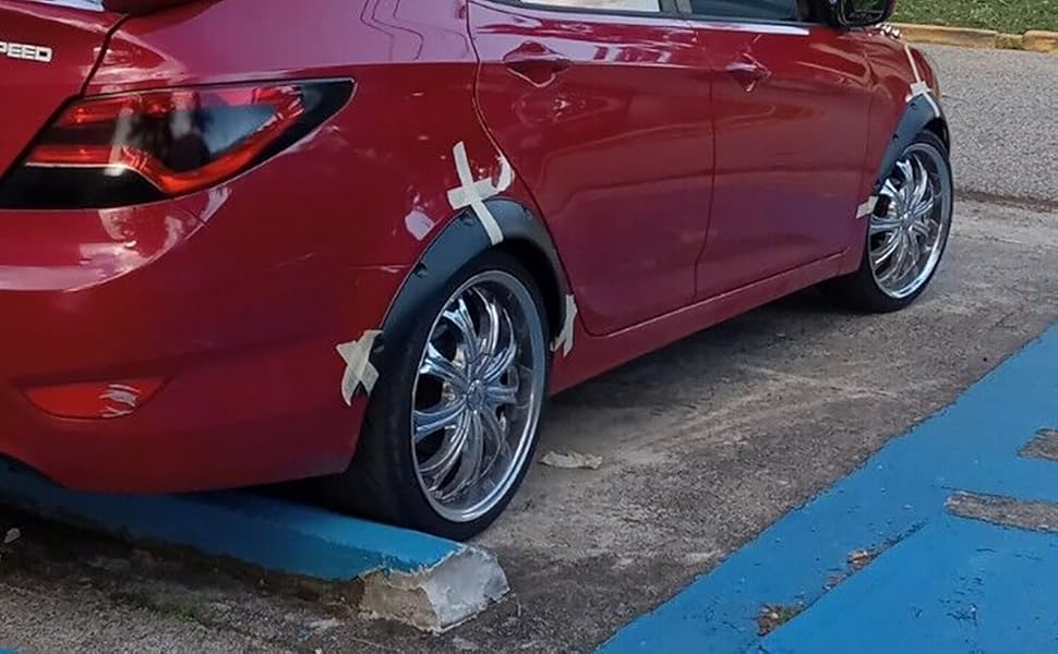 4Pcs 3.1"/80mm Universal Car Wheel Fender Flares Durable Polyurethane Extra Wide Auto Car Body