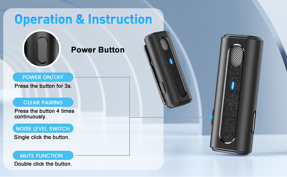 HOPTO Wireless Lavalier Microphone for iPhone,2 Pack, with