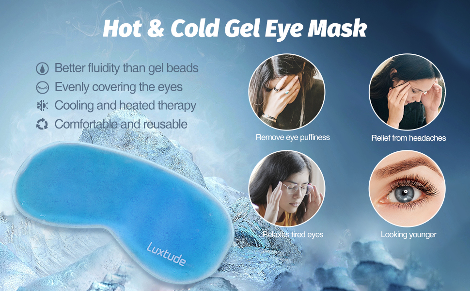 Luxtude 100 Silk Sleep Mask with Hot & Cold Gel Eye Mask