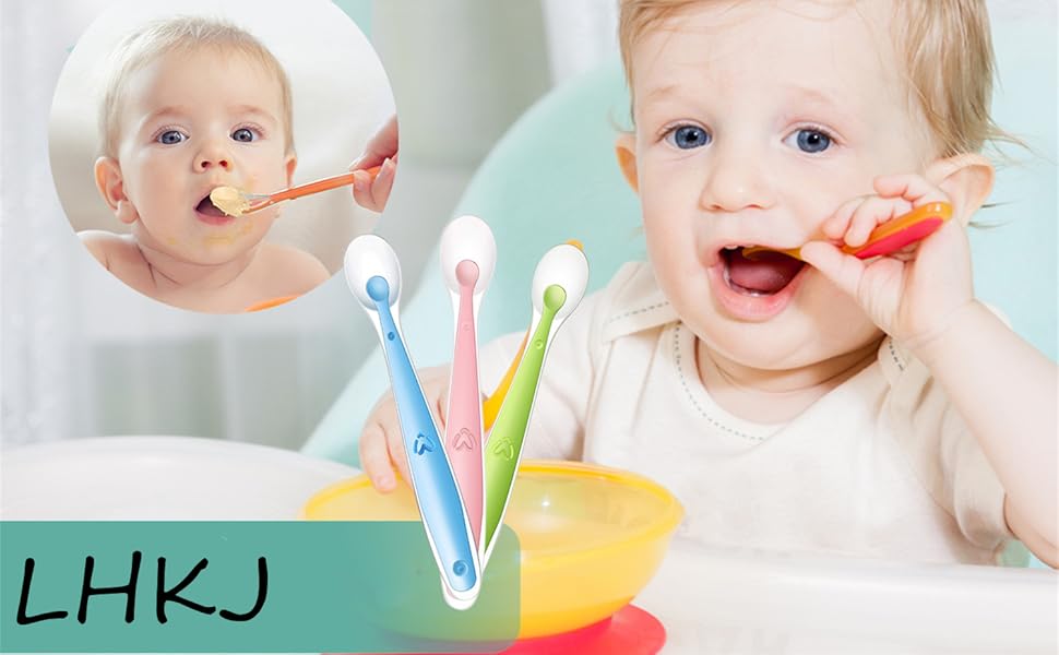 Baby Spoons,Silicone Spoon for Baby,Baby Feeding Spoons,Toddler Spoons,Silicone Baby Spoons