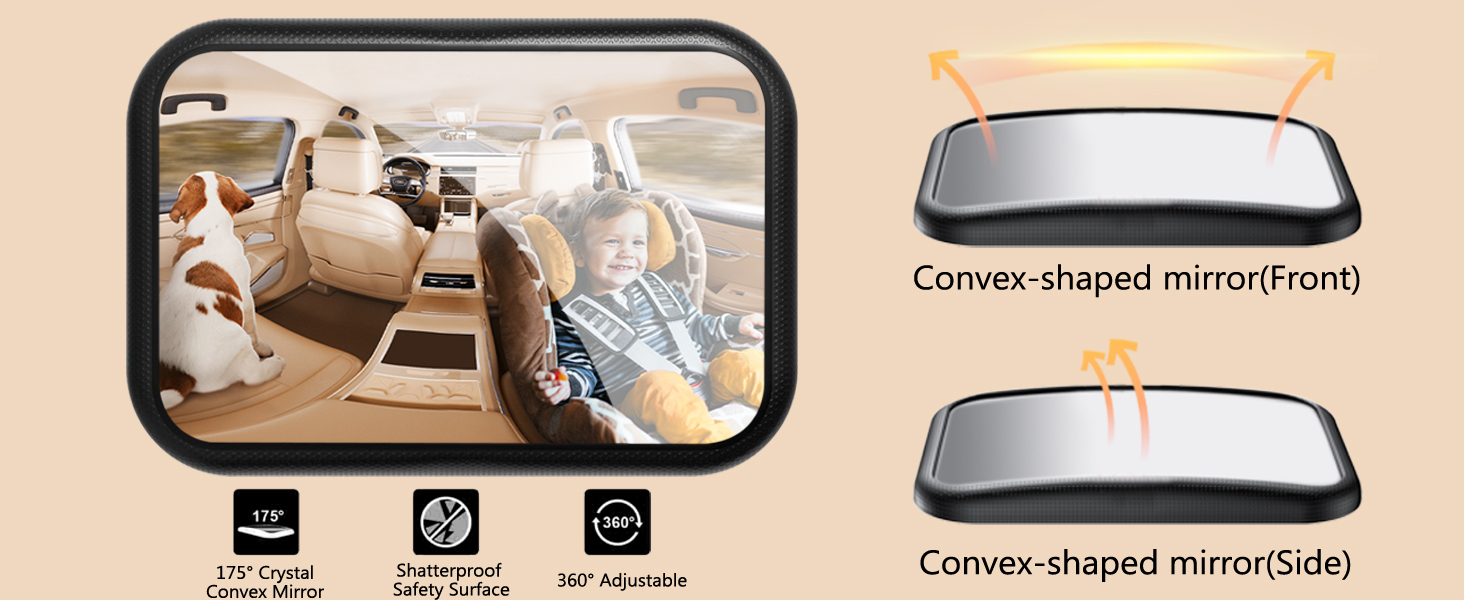 Bruchsicherer Auto-Rückspiegel für Babyschale