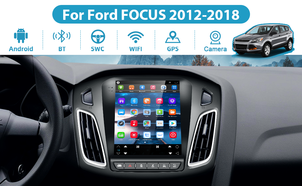 Android Car Stereo for Ford Focus 2012 2013 2014 2015 2016 2017 2018, Rimoody 9.7 Inch Touch