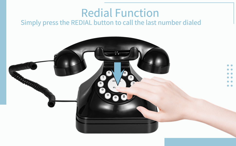 Corded Landline Telephone, Old Phone Crystal Clear Sound