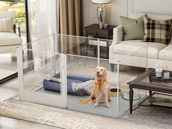 Amazon | BingoPaw 大型犬用サークル アクリル 透明パネル 高さ80cm