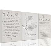 AOYUSMO Christian Canvas Wall Art Set of 3 Bible Verse Wall Art God Jesus Christian Lord's Prayer...