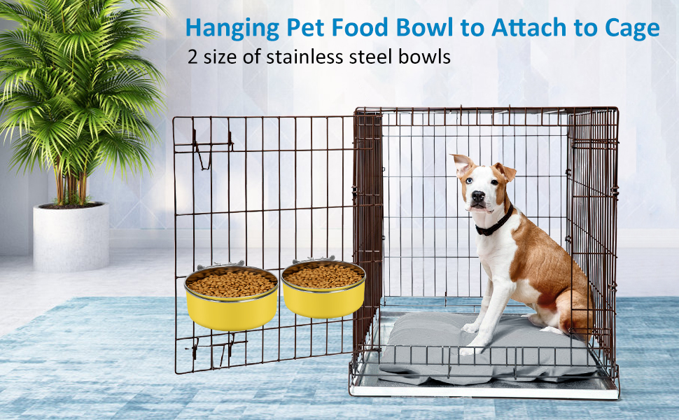 SubClap Kennel Water Bowl, No Spill & Detachable Dog Crate