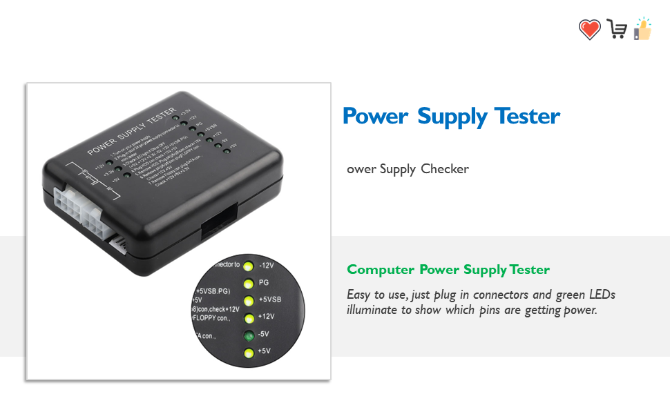 Power Supply Tester Checker, Computer Power Supply Tester Checker Power
