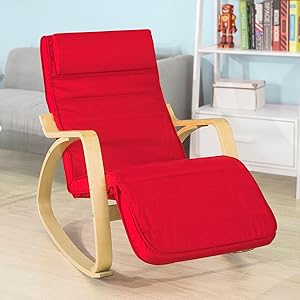 SoBuy Armchair Rocking Nursing Chair Recliner Adjustable Footrest & Removable Cushion Monther's Choice,FST16-R 14 FST16-R