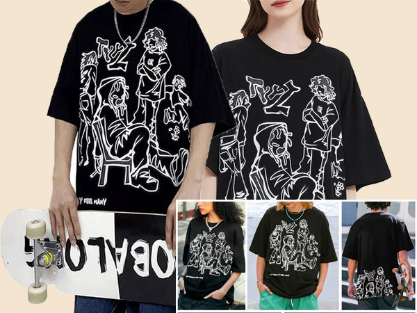 POOPMOOM Y2k Shirt Pink Graphic Tee Oversized Tee Shirt Men