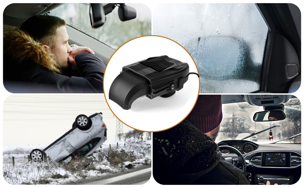 Acemall Car Heater Defroster, Quiet 3 in 1 Car Windshield Heater 12v