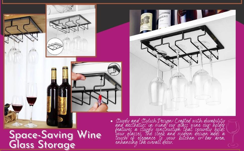 SIGNATURE DECORS Under Wine Glass Rack, Stemware