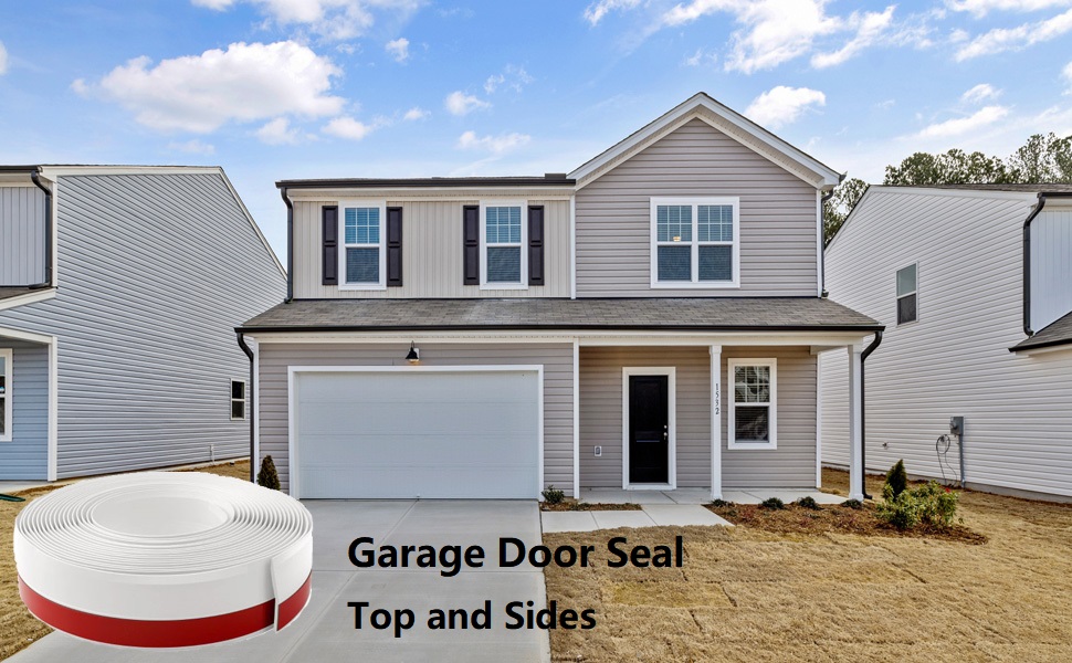 Apoctsddo Garage Door Seal Top and Sides, Universal Garage Door Weather Stripping, 34FT Durable