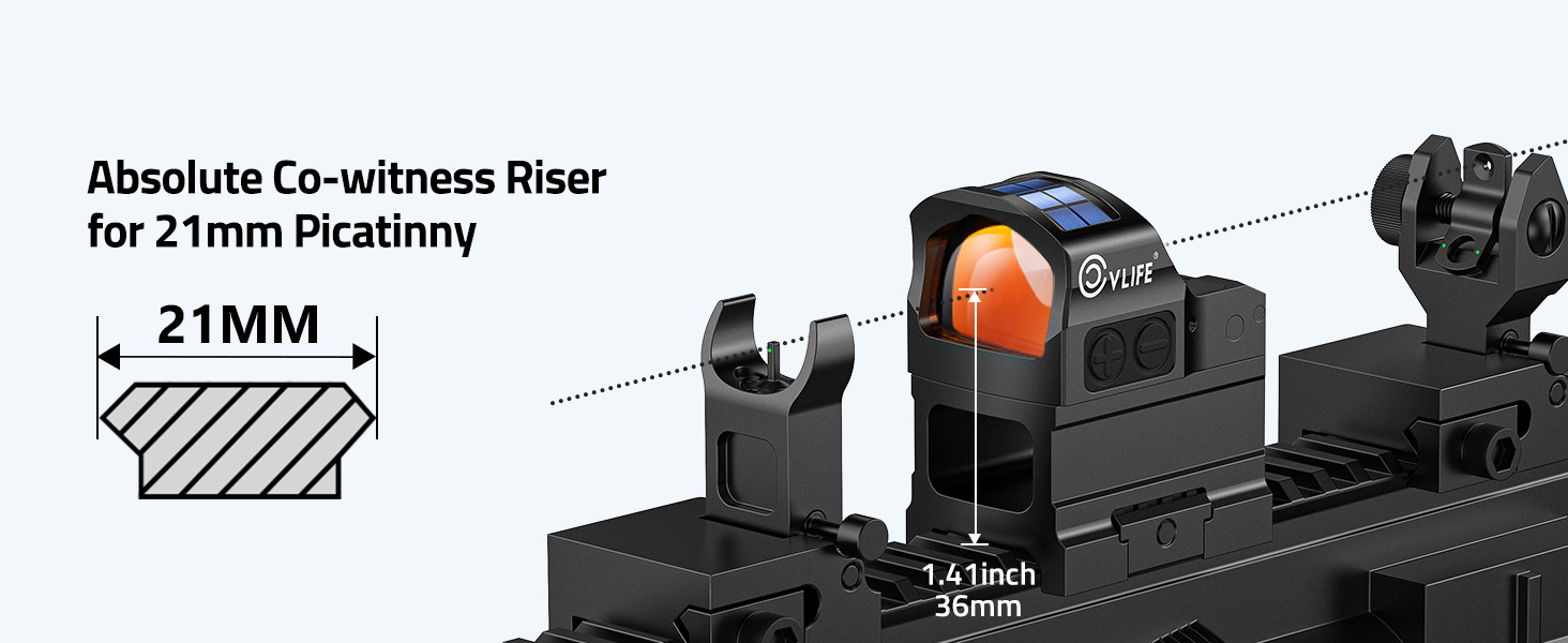 Picatinny - CVLIFE WildHawk X Solar Auto Brightness Red Dot Sight