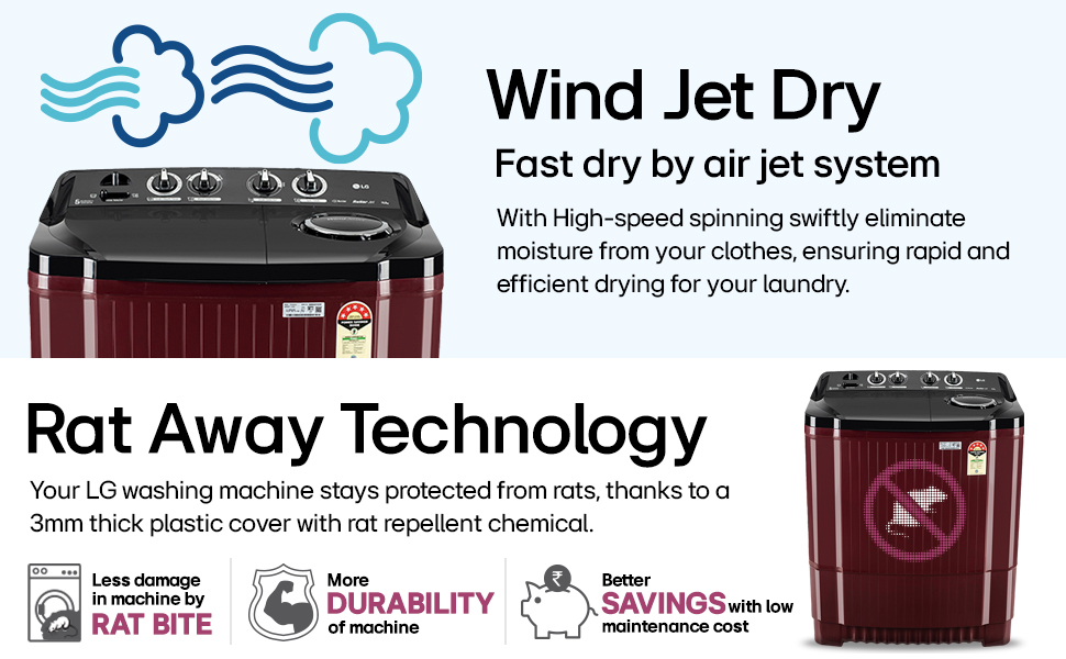 lg semi-automatic washing machine for middle class indian family