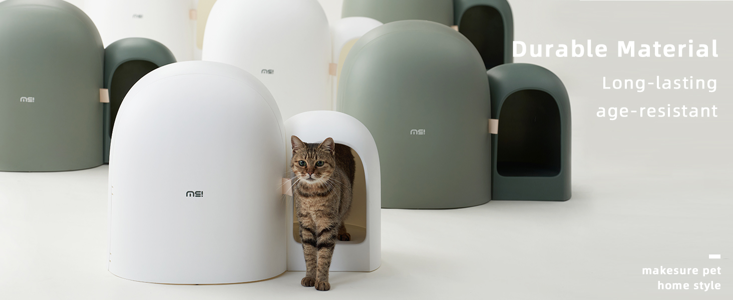 MS!MAKE SURE Cat Litter Box MAX, XL Enclosed Litter Box with Scoop, Stylish