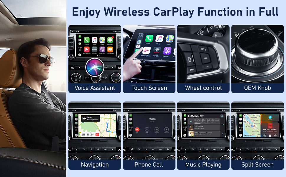 Teeran CarPlay Wireless Adapter for Factory Wired CarPlay