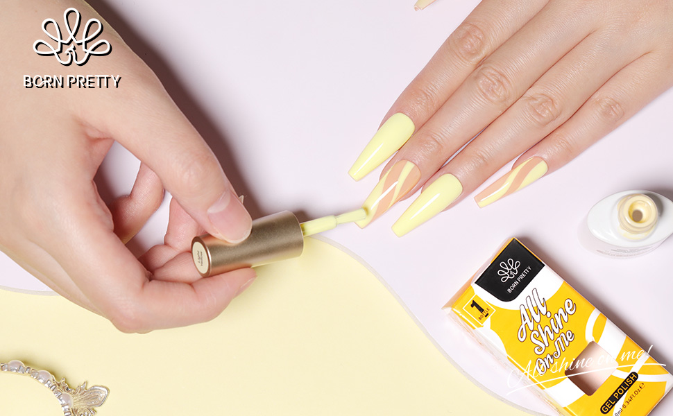 BORN PRETTY Yellow Gel Nail Polish Soak Off UV LED Nail Lamp Gel Polish
