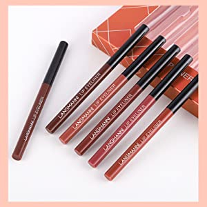 6 matte lipsticks with 6 lip liners